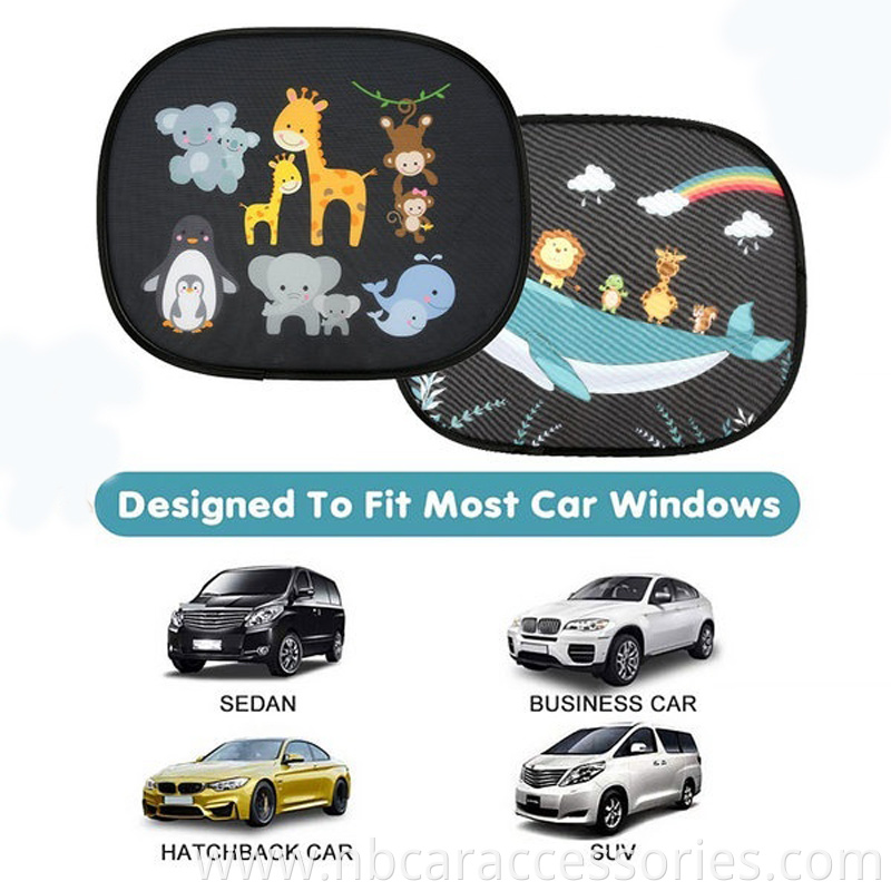 Good quality durable pp material various pattern imprint colorful car sunshade cover custom logo
